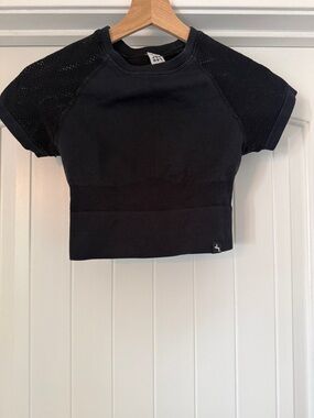 JoyLab Black Ribbed-Neck Active Tee